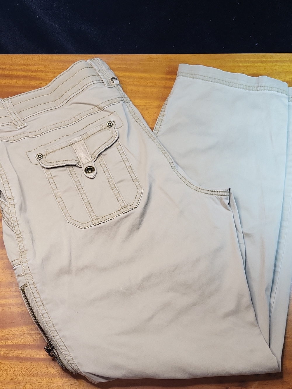 Natural Reflections Khaki Utility Cargo - Picture 2 of 5